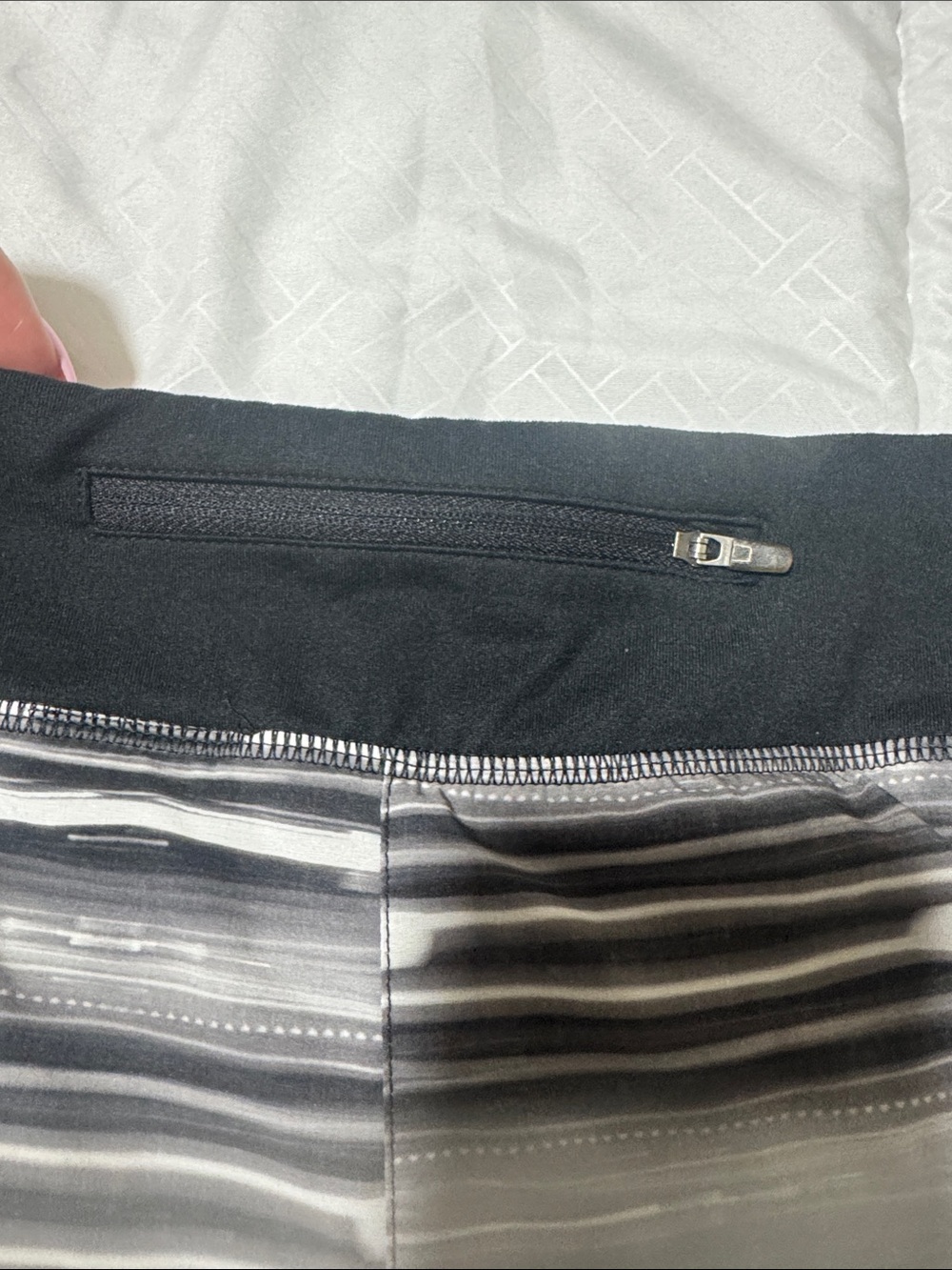 Nike Women's Black & Gray Striped Running Shorts - Picture 4 of 6